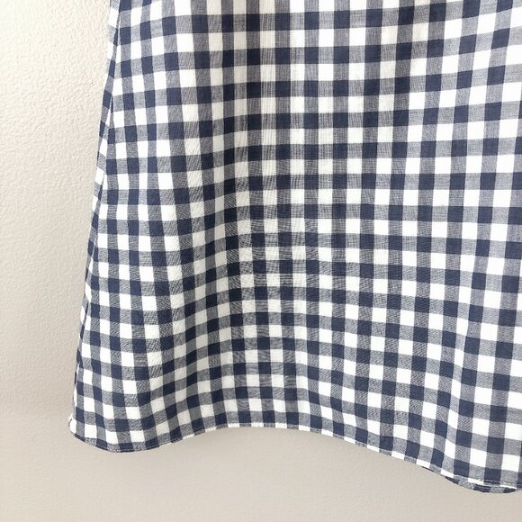 Theory blue checkered gingham blouse small - Picture 13 of 16